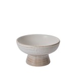Lorca Footed Bowl 12.25 x 6.75 in a neutral stoneware finish, perfect for kitchen or dining decor, offered by independent Knotty and Board with unique gifts and entertaining pieces. 1
