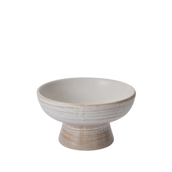 Lorca Footed Bowl 12.25 x 6.75 in a neutral stoneware finish, perfect for kitchen or dining decor, offered by independent Knotty and Board with unique gifts and entertaining pieces.