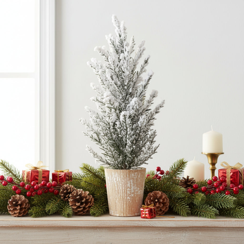 Potted Snowy Pine Tree, 16 in.