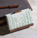 Green Floral Canvas Leather Journal 5.5