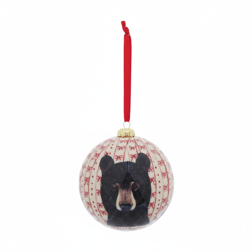 Handmade Decoupage Ball Ornament, Bear, 4
