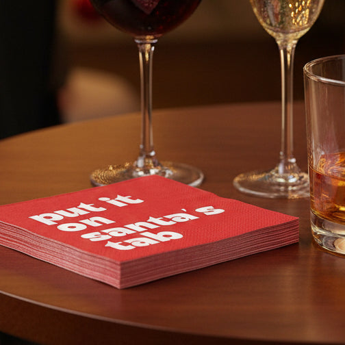 Holiday Cocktail Napkins, Santa's Tab, 20 ct.