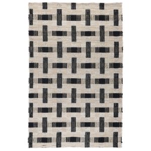 Preston Rug, 2 X 3, Ivory and Black featuring a modern geometric pattern perfect for adding stylish decor to any kitchen or dining area, a curated piece from Knotty and Board.