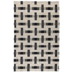 Preston Rug, 2 X 3, Ivory and Black featuring a modern geometric pattern perfect for adding stylish decor to any kitchen or dining area, a curated piece from Knotty and Board. 1