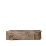 Hand-Carved Mango Wood Box with Lid, Natural, Small, 11.25 X 4.75 X 2.5 in. featuring a smooth, natural wood finish ideal for unique decor or gifts from Knotty and Board. Every Room Needs A Little Knotty and Board. 1