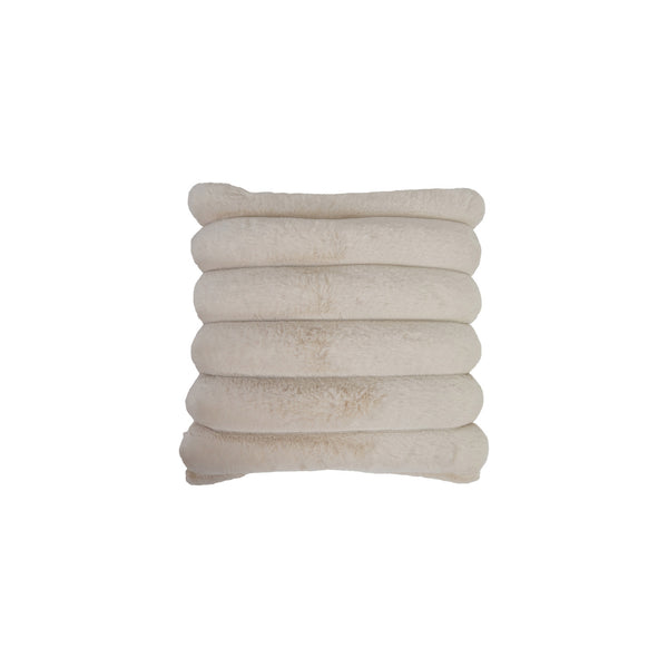 Faux Fur Pillow with Channel Stitch, 18 in.