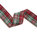 Wired 2.5 in. Traditional Plaid Ribbon, Red and Green, 10 Yd. 3
