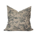 Creek Floral Pillow, Tan, 20 X 20 with a muted floral design on soft tan fabric, perfect for adding stylish, cozy decor to living spaces, dining areas, or bedrooms. 1