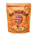 Noble Mick's Frozen Cocktails, Sangria pouch in bright orange featuring a stylized glass of sangria with citrus slices, perfect for entertaining and kitchen decor gifts at Knotty and Board. 1