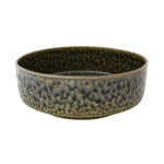 Stoneware Bowl, Reactive Glaze, Green, 11 X 4.25 in. with textured surface and deep green tones, perfect for kitchen or dining decor, offered by Knotty and Board. 1