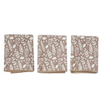 Mighty Mini Towels, Meadowlace, Greige, Set of Three, 13 X 13 in. 2