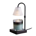 Lumiere Candle Warmer Lamp, 10.75 in. featuring a black metal stand with a frosted glass shade warming a candle, perfect for cozy decor and gift ideas from Knotty and Board. 1