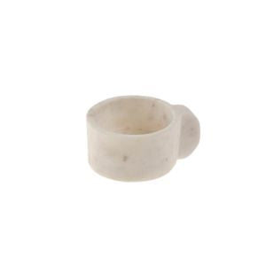 Marble Mini Dish, White, 2 X 1.25 in. displayed as a small elegant white marble dish perfect for kitchen or dining decor, available from Knotty and Board, Every Room Needs A Little Knotty and Board.