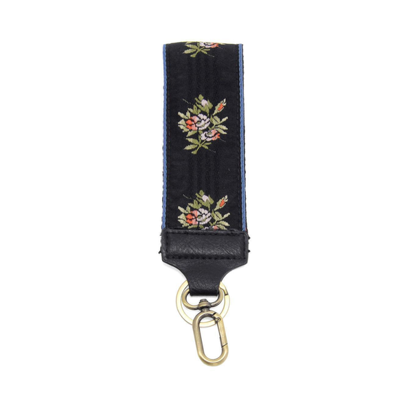 Easy Find Wristlet, Black Floral Bouquet