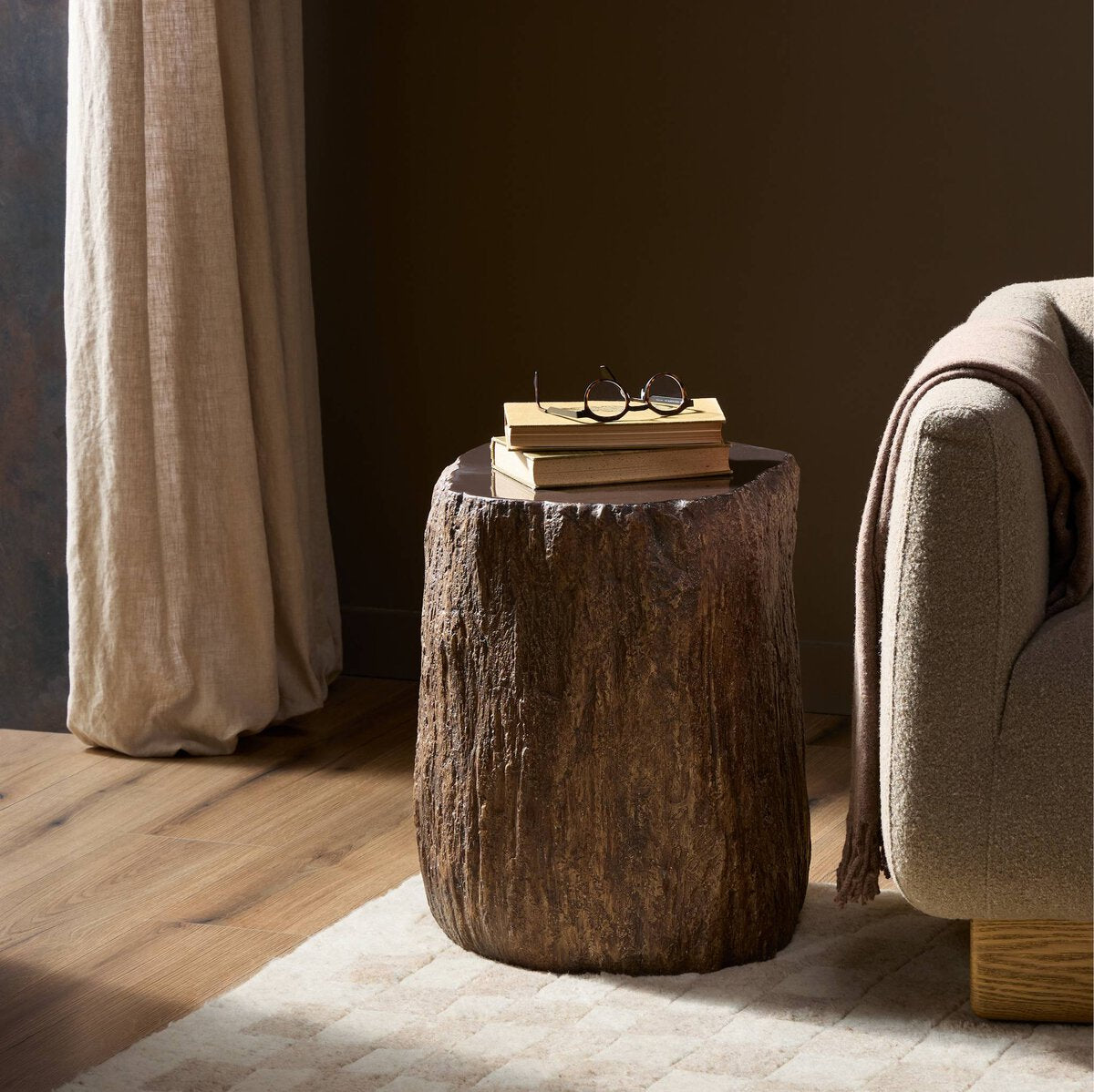 Nemo End Table, Smooth Sandy Concrete, 18.5 x 16 x 20 in.