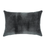 Vera Velvet Pillow, Charcoal, 16 x 24 in. 1
