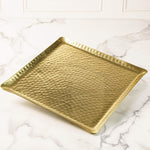 Square Hammered Plate, Gold, 12 in. 2