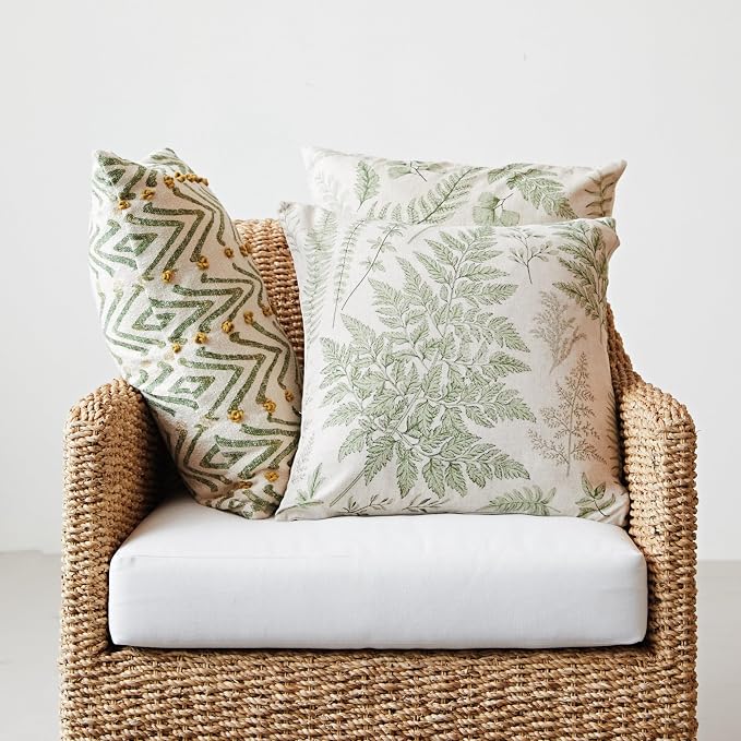 Woven Lumbar Pillow with Mustard French Knots, 24