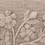 Embroidered Flower Lumbar Pillow with Tassels, Taupe, 20 X 12 in. 2