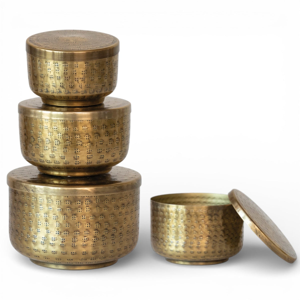 Hammered Aluminum Container, Large, 6