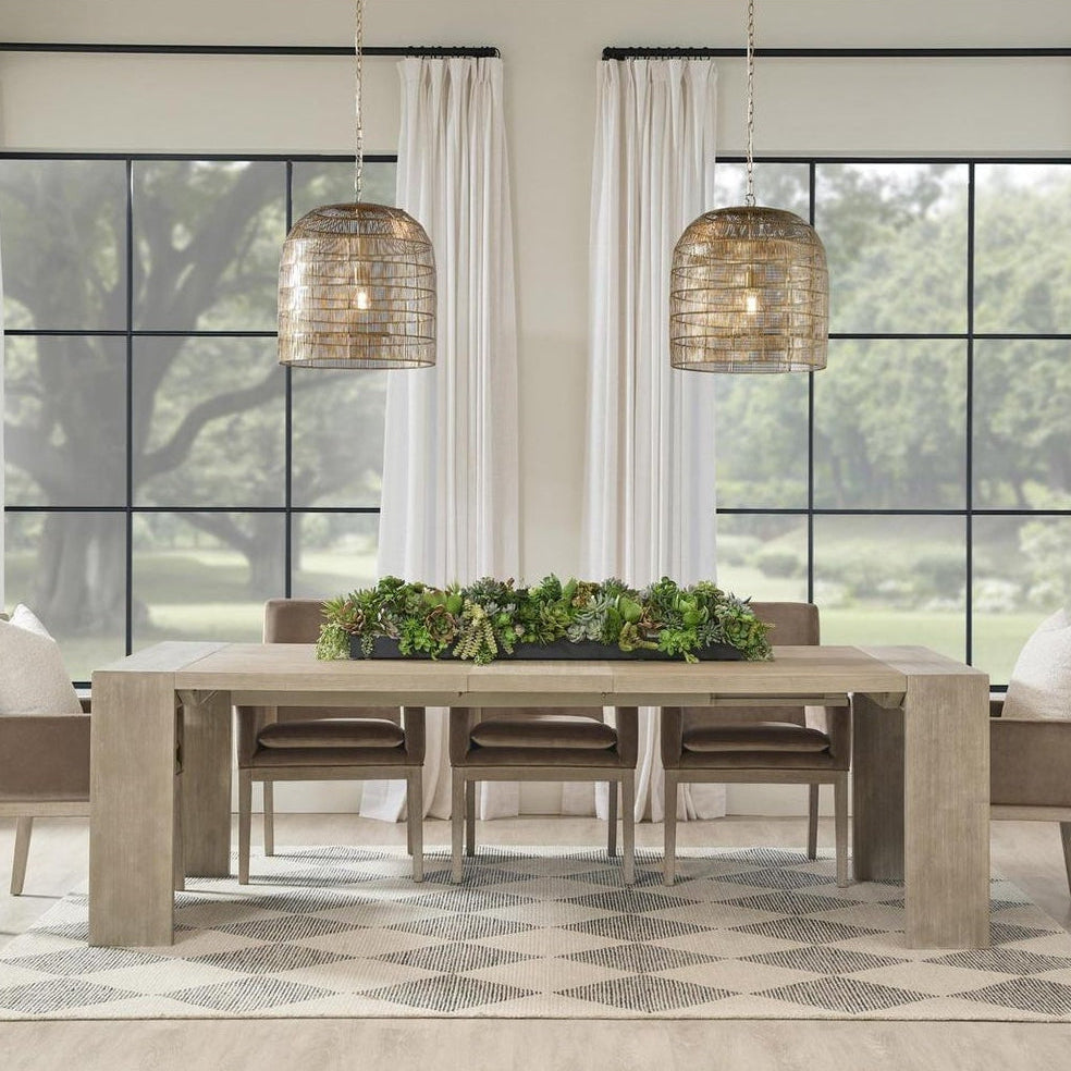 Tropea Extension Acacia Dining Table, Natural Gray, 82-113.5 X 42 X 30
