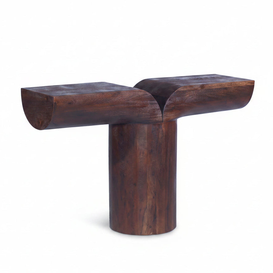 Talia Acacia Wood Console Table, Brown, 48 X 14 X 30