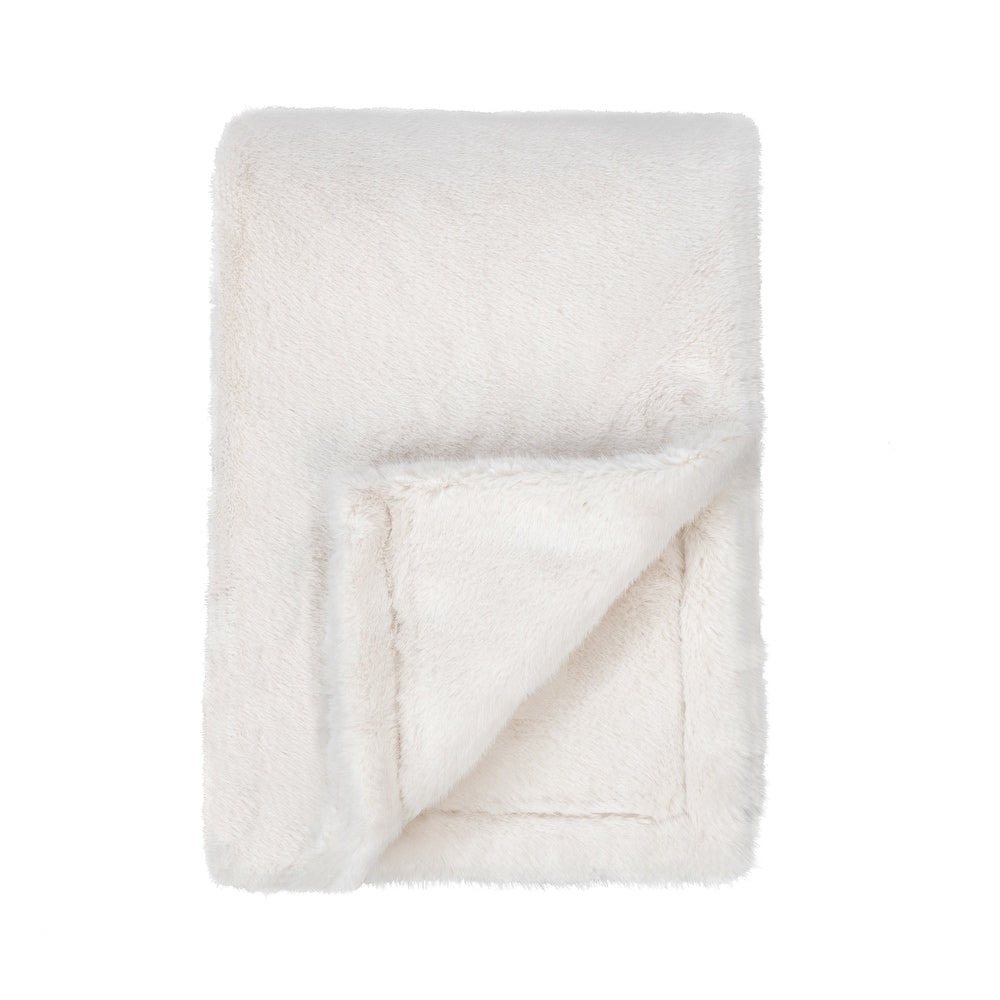 Taiga Faux Fur Throw, Ivory, 50 X 70 in.