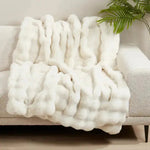 Fur Throw, Bubble Faux, Ivory, 50 X 60 in. 2