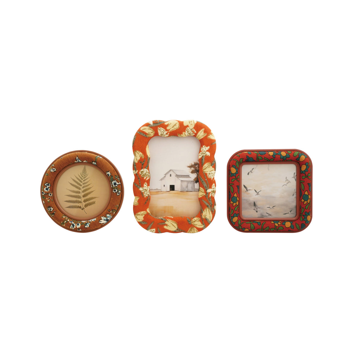 Embroidered Photo Frame with Floral Pattern, Assorted, 4 in.