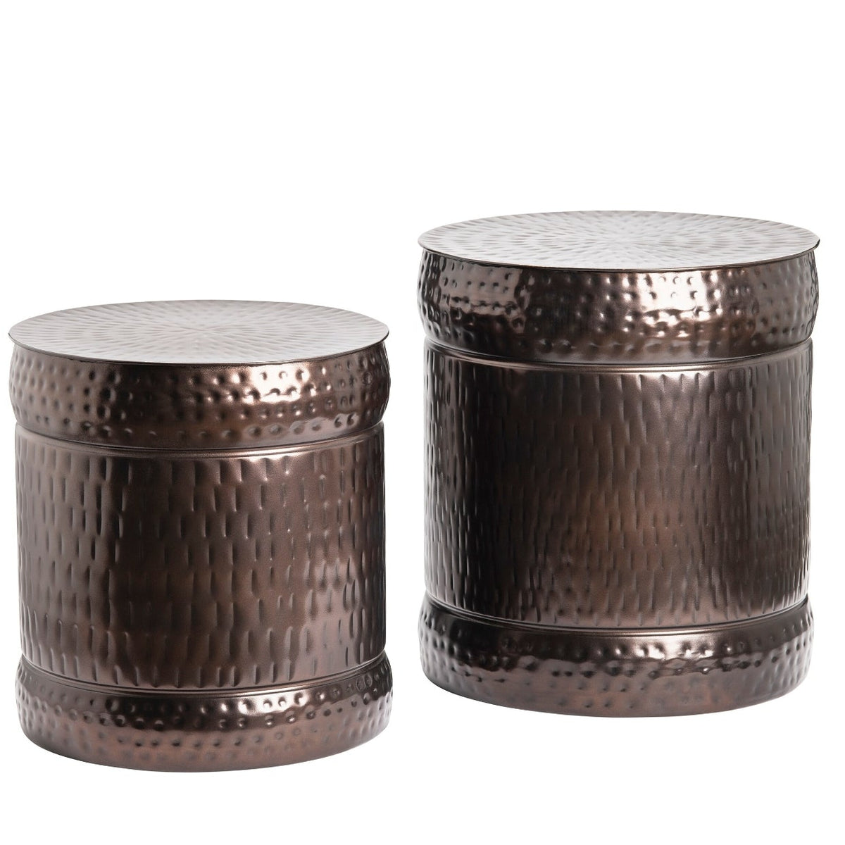 Stockton Stools, Dark Copper, Set of Two, 16 x 16 x 18 in.
