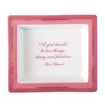 Porcelain Desk Tray, A Girl Should Be Classy and Fabulous, 6.5 x 5.75 in. 1