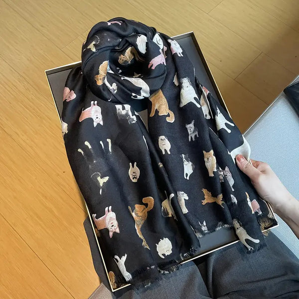 Mixed Dog Breed Scarf, Black