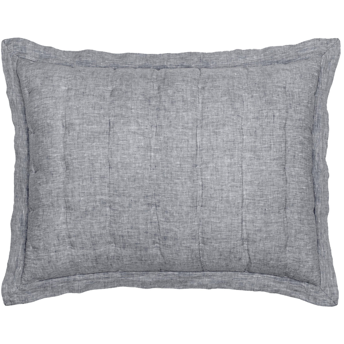 Lush Linen Puff Sham, Black Grey, Standard Bedding
