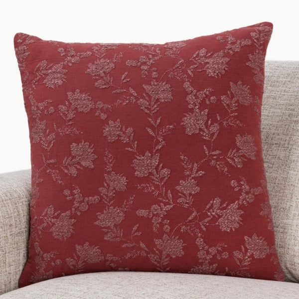 Rosecliff Pillow, Burgundy Red, 22 X 22 in.