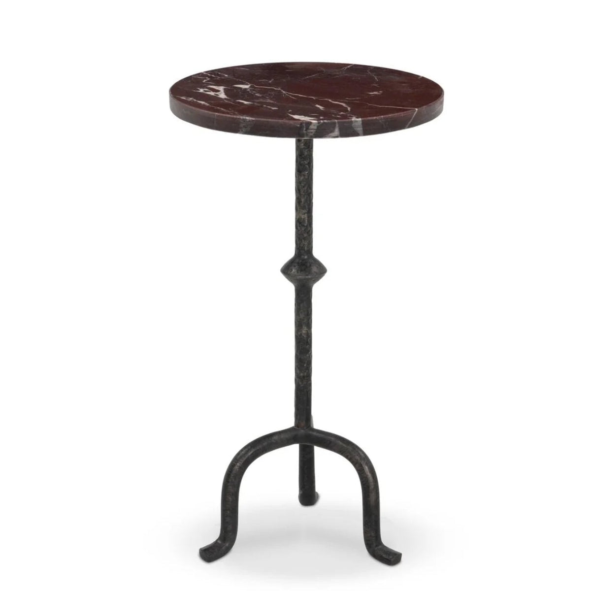 Jocelyn Cordovan Marble End Table, Black Iron