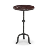 Jocelyn Cordovan Marble End Table, Black Iron 1