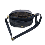 Helene Small Saddle Crossbody, Navy 4