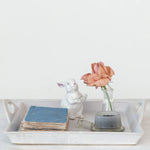Stoneware Tray w/ Handles, Antique White 2