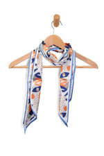 Leafy Double-Sided Scarf, Blue, 145 x 13 in. 1