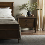 Freddie Nightstand, Brown, Black Iron Fixtures, 32 X 22 X 26 in. 2