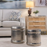 Colthurst Stools, Silver, Set of Two, 16 X 16 X 18 2