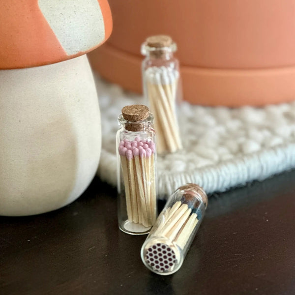 Glass Vial Safety Matches, Brown