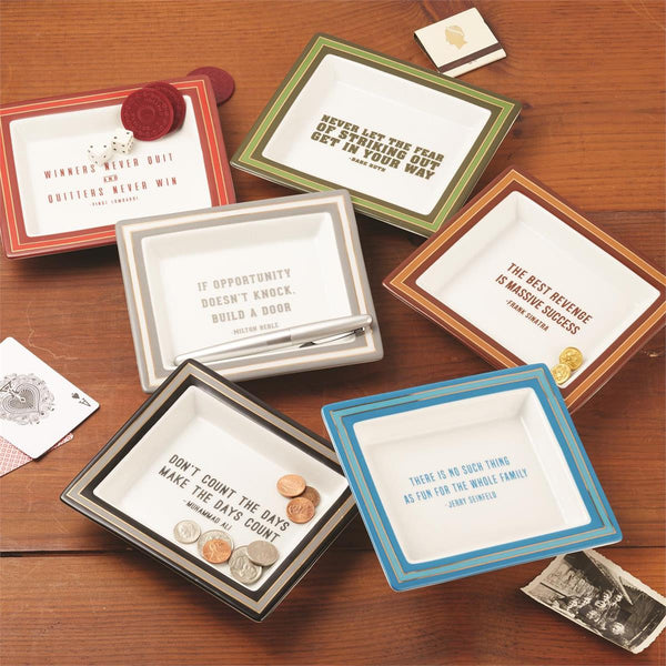 Porcelain Desk Tray, Assorted Sayings, 6.5 x 5.75 in.
