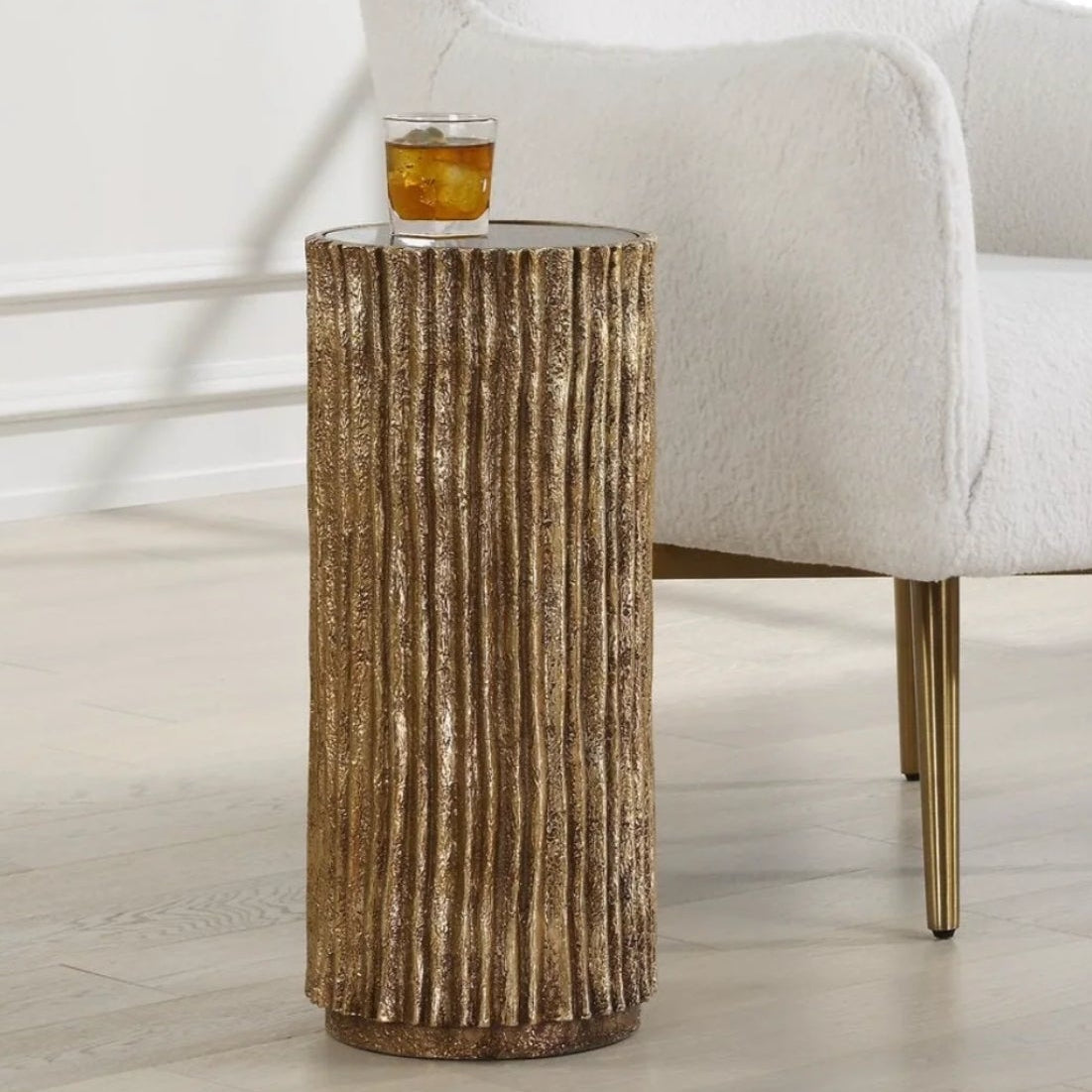 Echo Drink Table, Brass, 10 x 23 x 10 in.