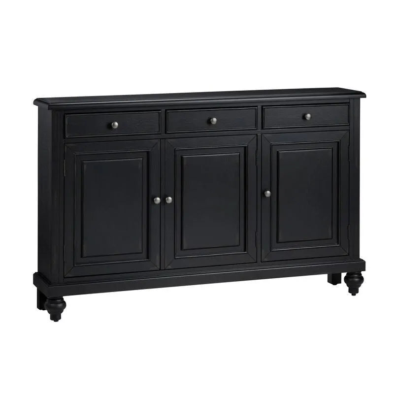 Aldridge Sideboard, Black, 55.5 x 11 x 35.25 in.