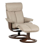 Recliner / Ottoman - Grace Fog/Walnut Base 1