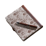 Brown Fleur Canvas Leather Journal 5.5