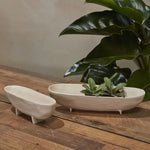 Rockform Footed Dish, Small, Clay 2