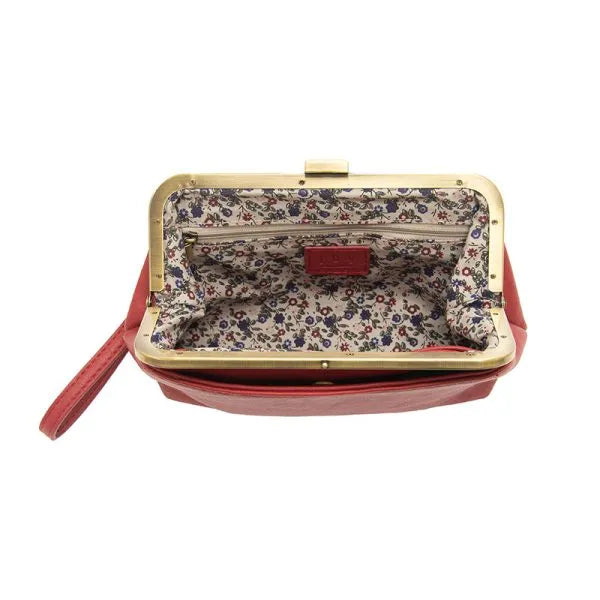 Vivie Frame Convertible Crossbody/Wristlet, Ruby