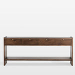 Etro Console Table, Tawny Pine & Natural Leather, 78 x 20 x 32 in. 1